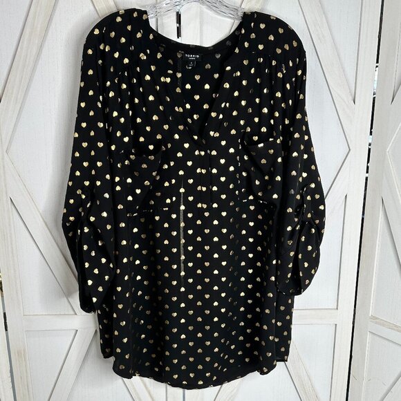 Torrid Harper 3/4 Sleeve Pullover Blouse - Picture 1 of 5